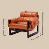 Vintage Oil Wax Leather Lounge Chair with Removable Armrests, Retro Modern Sofa Chair for Living Room Office-3irtyhousy - 4 of 4