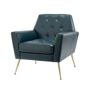 Maris Wooden Upholstered Contemporary Accent Armchair with Button-tufted for Bedroom Living Room  | ARTFUL LIVING DESIGN - 1 of 4