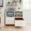 Gulches Lateral File Cabinet with Drawer, White Filing Cabinet for Letter/Legal/A4 Size Files, 35.4" Modern Wood File Storage Cabinets - 2 of 3