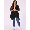 Agnes Orinda Women's Plus Size Christmas Asymmetric Colorblock Open Front Knit Cardigans - 3 of 4