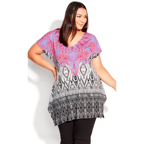 Women's Plus Size Bonnie Bling Tunic - White | Avenue Studio : Target