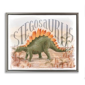 Stupell Industries 25"x31" Kids' Stegosaurus In Nature Wall Art Framed - 1 of 4
