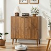 ORRD Farmhouse Paper Clip Design Sideboard - Walnut Storage Cabinet for Home - 2 of 4