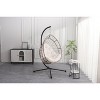 Sapphtopaz Porch Swing Egg-Shaped Woven Swing Sets for Backyard Hanging Chair with Cushions and Stand for Outdoor, Garden, Terrace, Backyard - 2 of 4