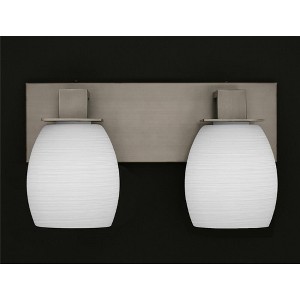 Toltec Lighting Apollo 2 - Light Vanity in  Graphite with 5" White Linen  Shade - 1 of 1