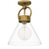 Quoizel Lighting Webster 1 - Light Semi-Flush Mount in  Weathered Brass - 4 of 4