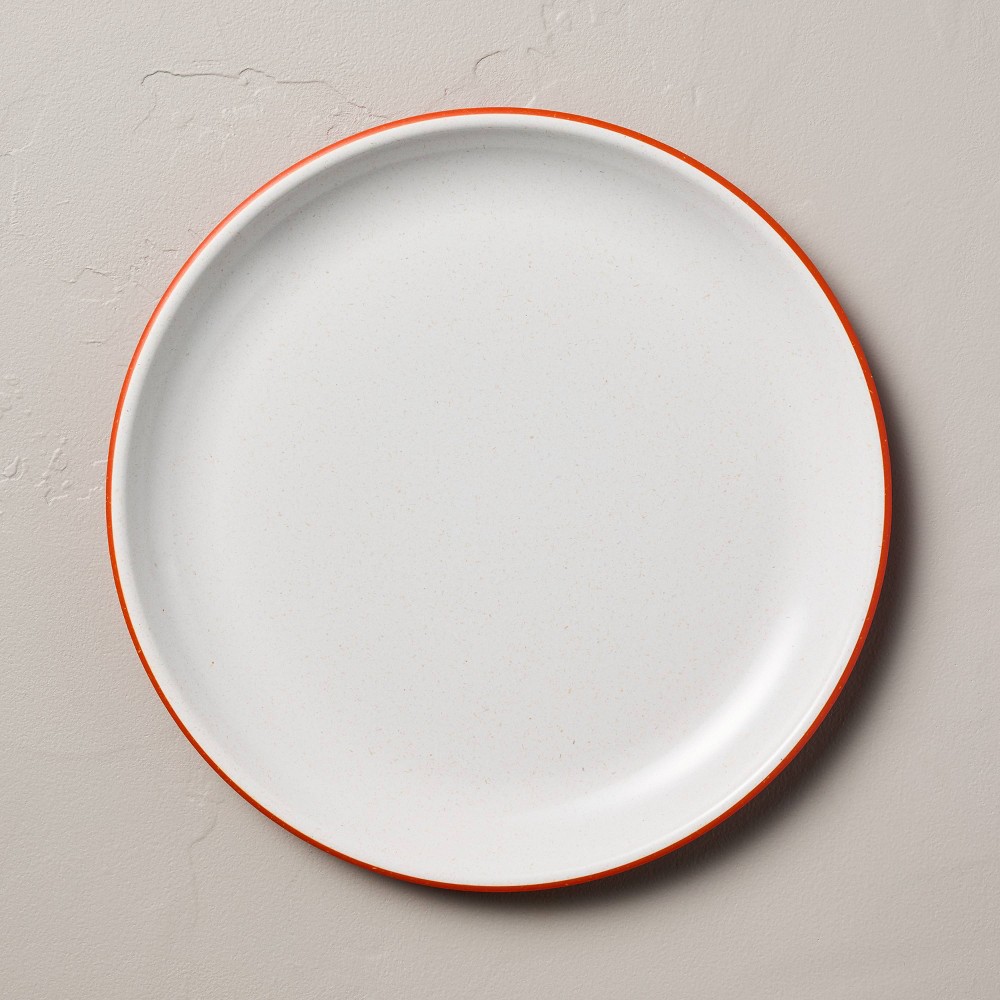 Photos - Other kitchen utensils 10.5" Colored Base Melamine Dinner Plate Cream/Poppy - Hearth & Hand™ with