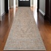 Blue And Sand Floral Medallion Area Rug With Fringe - 2 of 4
