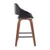 Mid-Century Modern Counter Stool with 360¡ã Swivel, Curved Back and Padded Seat (Set of 2) for Kitchen or Counter Area - 3 of 4