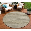 HomeRoots 8' Taupe And Beige Round Abstract Washable Indoor Outdoor Area Rug - 2 of 4