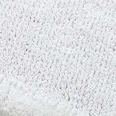Naples White Cotton Textured Bath Rug with Non-Skid Backing