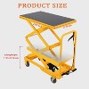 Hydraulic Lift Table, 500Lbs Capacity Lift Cart - 28.4" Height Manual Scissor Lift with Locking Wheels, Non-Slip Pad for Material Handling - 2 of 4