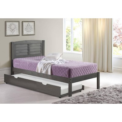 Donco Kids Louver Full Antique Grey Bed With Twin Trundle