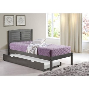 Donco Kids Louver Full Antique Grey Bed With Twin Trundle - 1 of 1