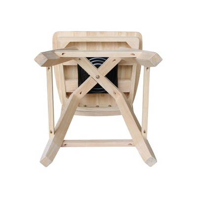 24" Unfinished Double X Back Swivel Wood Counter Stool