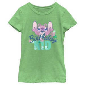 Girl's Lilo & Stitch Angel Birthday Kid T-Shirt - 1 of 4