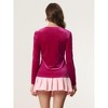 Allegra K Women's Velvet Sweetheart Neck Elegant Long Sleeves Blouses - 4 of 4
