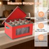 3-Pack Grey Wine Glass Storage Box with Lid, 12-Compartment Stemware Organizer with Handle & Window - 3 of 4
