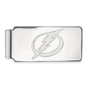 Black Bow Jewelry 14k White Gold Tampa Bay Lightning NHL Money Clip - 1 of 3