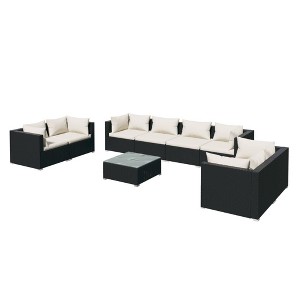 vidaXL Garden Lounge Set Black, Cream - 1 of 4