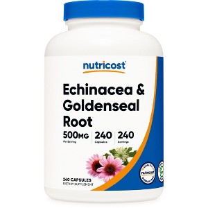 Nutricost Echinacea & Goldenseal Root (500mg) 240 Capsules - Vegetarian Caps, GMO-Free, Gluten Free Supplement, 240 Servings - 1 of 4