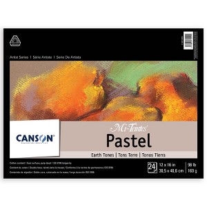 Canson Artist Series Mi-Teintes Pastel Pad, Earth Tones, Foldover Binding, 24 Sheet, 12x16 inch, 1 Count - 1 of 4