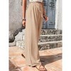 Womens Pants Casual Wide Leg Pants Elastic High Waist Long Pants - 2 of 4