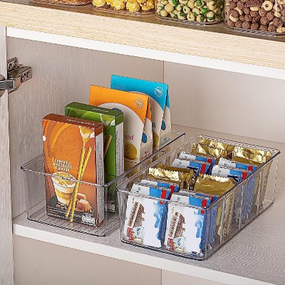 Vtopmart 8 Pack Food Storage Organizer Bins, 4 Compartment Holder Clear Plastic Bins for Pantry, Kitchen, Fridge Organization and Storage — фото 2