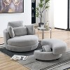 VYNXARIA VYNXARIA 39"W Oversized Swivel Chair with moon storage ottoman and 4 pillows,gray - 2 of 4