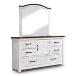 2pc Willow Rustic Dresser and Mirror Set Distressed White/Walnut - HOMES: Inside + Out