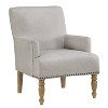 Comfort Pointe Anna Arm Chair Beige: Upholstered with Nailhead Trim, Wood Legs, Foam Fill - 2 of 4