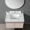 KWPZQEB Marble Vanity Top, with Undermount Rectangular Middle Sink and 4" Height Backsplash, 3 Predrilled Centerset, Carrara white with veins - 2 of 4