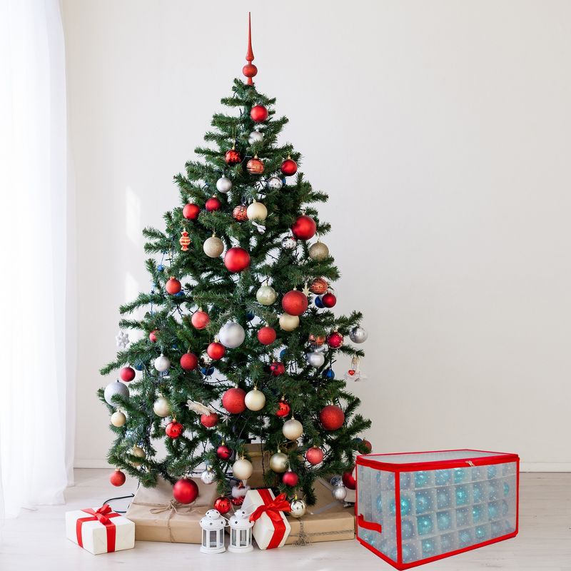 Northlight 20.5" Transparent Zip Up Christmas Storage Box- Holds 112 Ornaments, 3 of 4