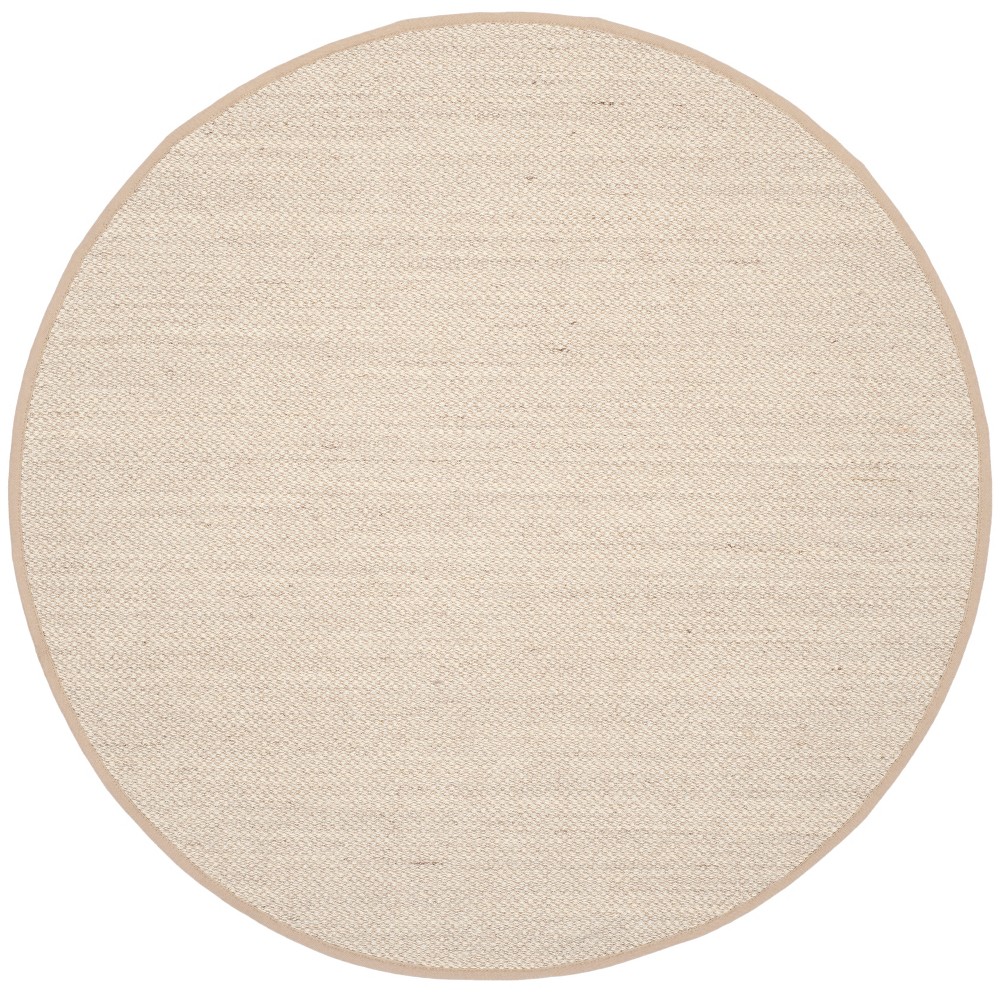 9' Solid Loomed Round Area Rug Marble/Linen - Safavieh
