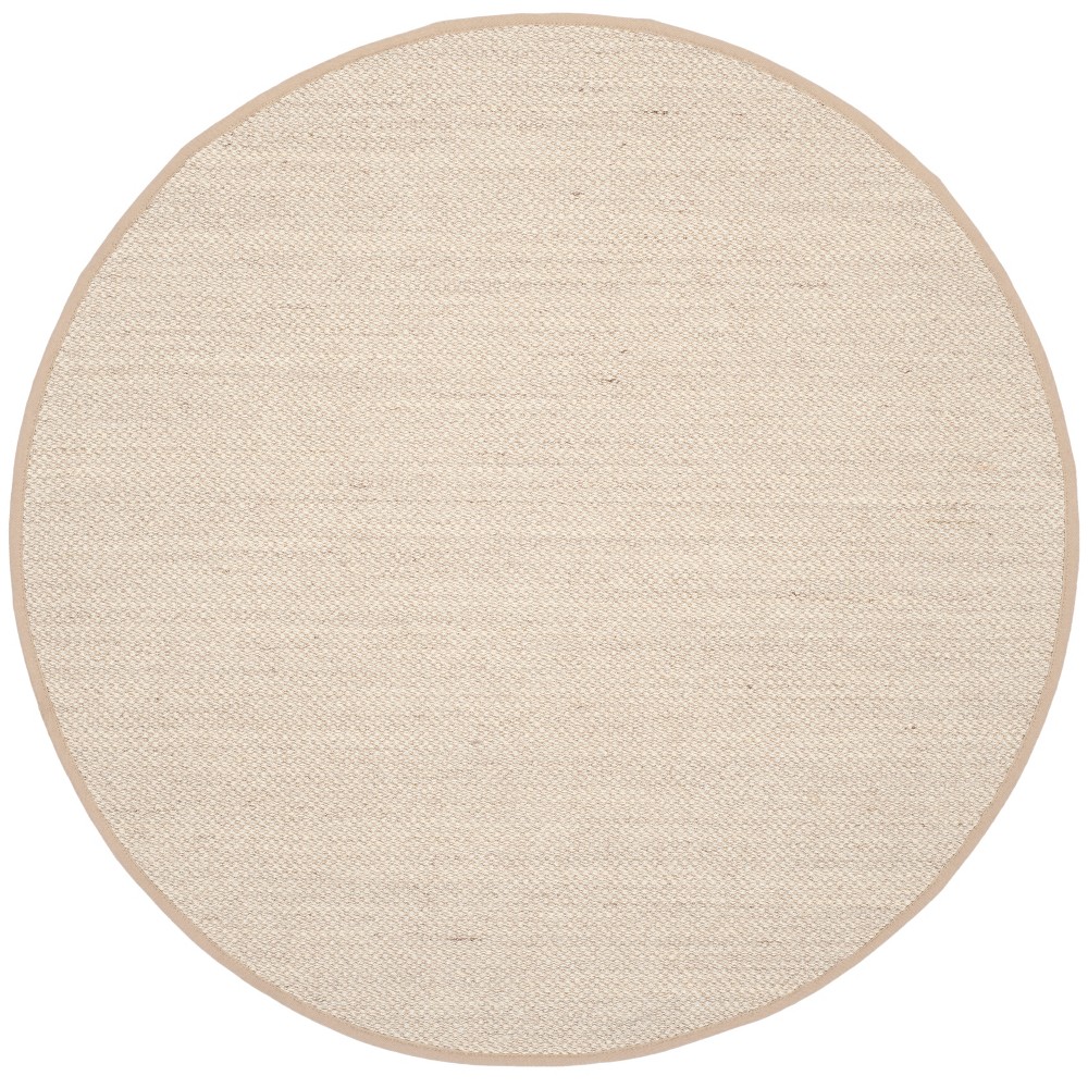  Solid Loomed Round Area Rug Marble/Linen