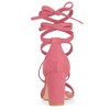 Allegra K Women's Back to College Open Toe Lace Up Chunky High Heels Strappy Sandals - 3 of 4