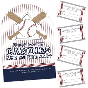 Big Dot of Happiness Batter Up - Baseball - How Many Candies Baby Shower or Birthday Party Game - 1 Stand and 40 Cards - Candy Guessing Game - 1 of 4