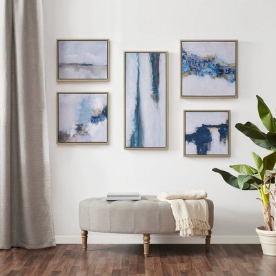 Martha Stewart 5pc Drift Framed Embellished Wall Canvas Gallery Set 