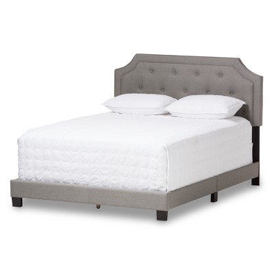 Willis Modern and Contemporary Fabric Upholstered Bed - Full - Light Gray - Baxton Studio