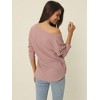 Seta T Women's V Neck Waffle Knit Long Sleeve Casual Tunic Blouses - 4 of 4