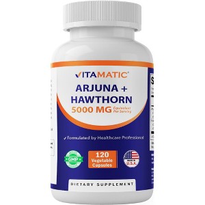 Arjuna 2500mg + Hawthron 2500 mg - 120 Vegetable Capsules - 1 of 4