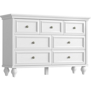 Acekool 5-Drawer Grey Dresser, Modern Farmhouse Tall Chest with Wide Handles, Storage Organizer for Bedroom, Living Room - 1 of 4