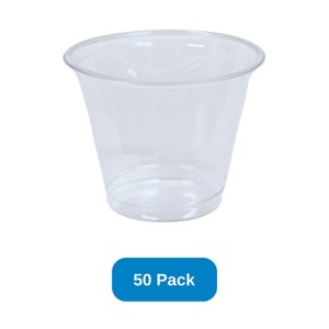 Inno-Pak 9 oz Cold Cup Recycled PET Plastic Clear - Pack of 50 - 1 of 3