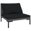 VidaXL Patio Sofas 2pcs with Cushions Half Round Poly Rattan - 3 of 4