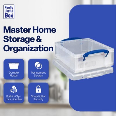 Clear Polypropylene Stackable Storage Box with Locking Lid