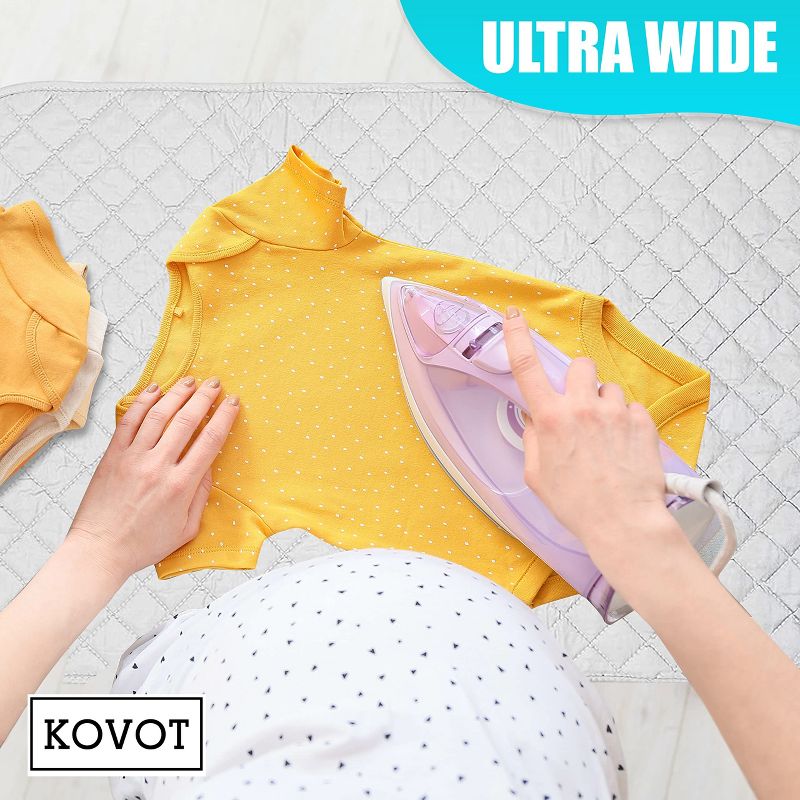 KOVOT Extra-Wide 21" x 32" Portable Magnetic Ironing Mat Blanket. Cotton Laundry Pad for Table, Washer, Dryer or Iron Anywhere On The Go, 5 of 7