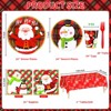 Hachikiko Santa Claus and Snowman Christmas Party Supplies,Disposable Dinnerware, Xmas Party Decorations Paper Plates and Napkins Cups Forks Set - 2 of 4