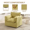 Swivel Chair, 35 Inch Upholstered Swivel Accent Chair with Back Support Pillow, Modern Square Armchair, Fully Assembly Reading Chair - 2 of 4