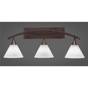 Toltec Lighting Bow 3 - Light Vanity in  Bronze with 7" White Muslin Shade - 1 of 1