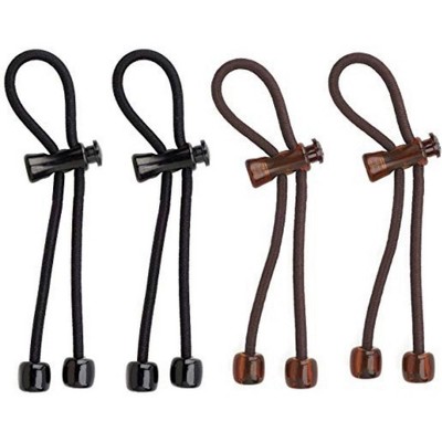 Pulleez  Acrylic Charms, includes 2 Brown and 2 Black Sliding Ponytail Elastic Hair Tie, Set of 4